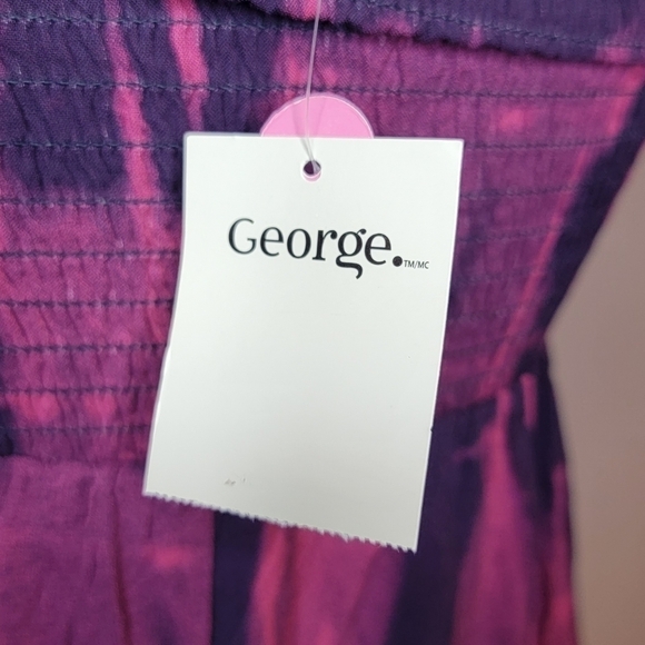 George | Strapless Purple and Pink Tie Dye Maxi Dress - Picture 6 of 9